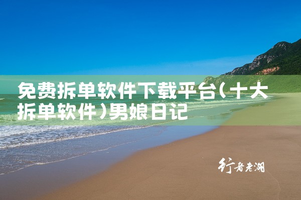 免费拆单软件下载平台|男娘日记